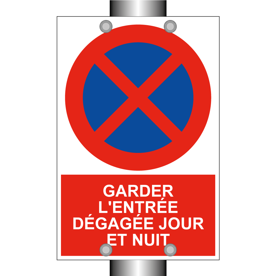 Garder l'entrée dégagée jour et nuit