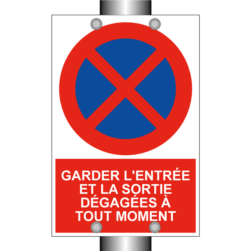 Garder l'entrée et la sortie dégagées à tout moment