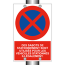 Des sabots de stationnement sont utilisés pour les véhicules stationnés illégalement.