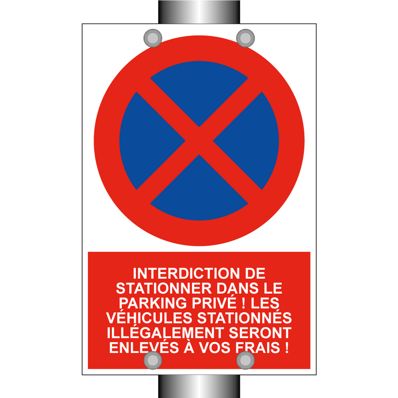 Interdiction de stationner dans le parking privé ! Les véhicules stationnés illégalement seront enlevés à vos frais !