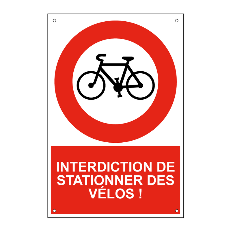 Interdiction de stationner des vélos !