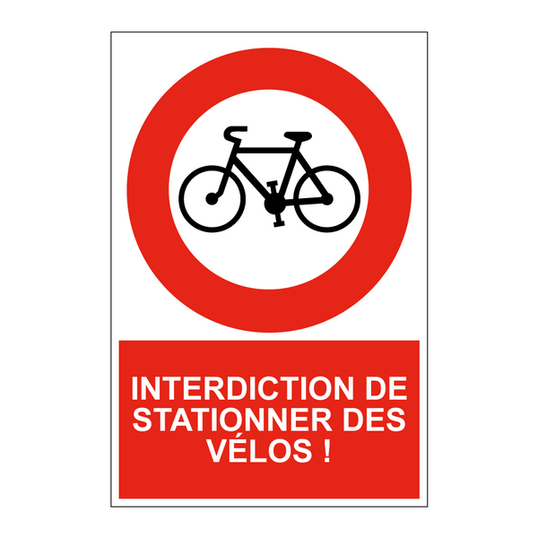 Interdiction de stationner des vélos !