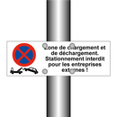 Zone de chargement et de déchargement. Stationnement interdit pour les entreprises externes !