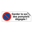 Garder la sortie des pompiers dégagée !