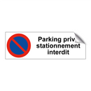 Parking privé stationnement interdit