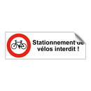 Stationnement de vélos interdit !