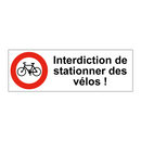 Interdiction de stationner des vélos !