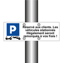 Réservé aux clients. Les véhicules stationnés illégalement seront remorqués à vos frais !