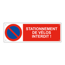 Stationnement de vélos interdit !