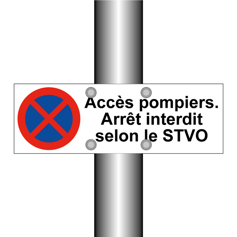 Accès pompiers. Arrêt interdit selon le STVO