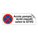 Accès pompiers. Arrêt interdit selon le STVO