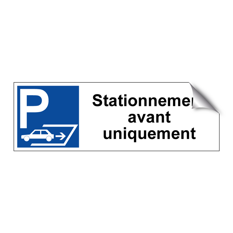 Stationnement avant uniquement