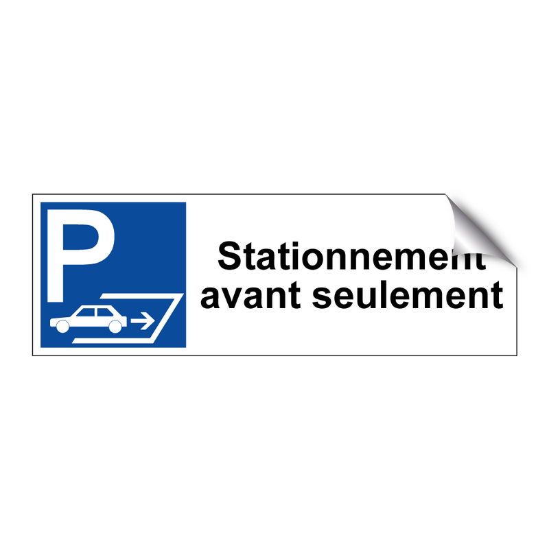 Stationnement avant seulement