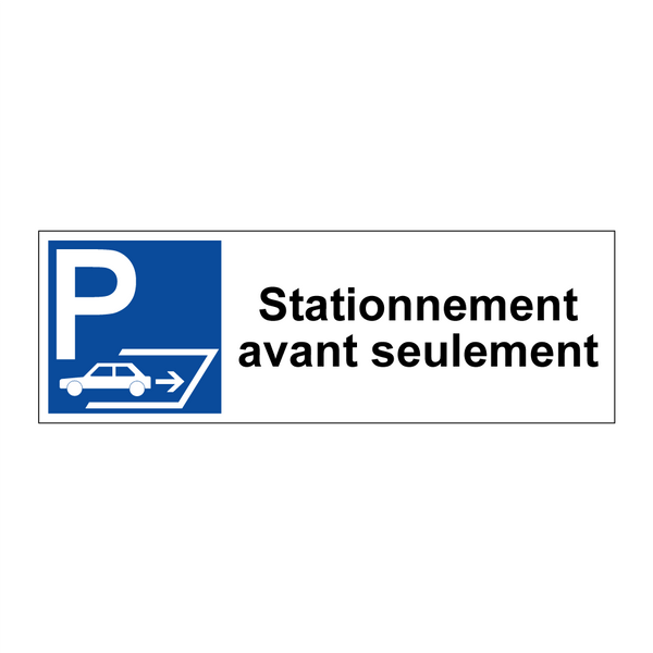 Stationnement avant seulement