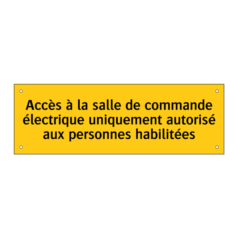 Accès à la salle de commande électrique uniquement autorisé aux personnes habilitées