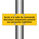 Accès à la salle de commande électrique uniquement autorisé aux personnes habilitées