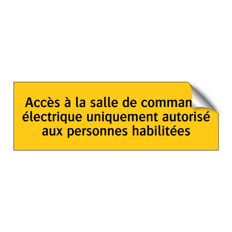 Accès à la salle de commande électrique uniquement autorisé aux personnes habilitées