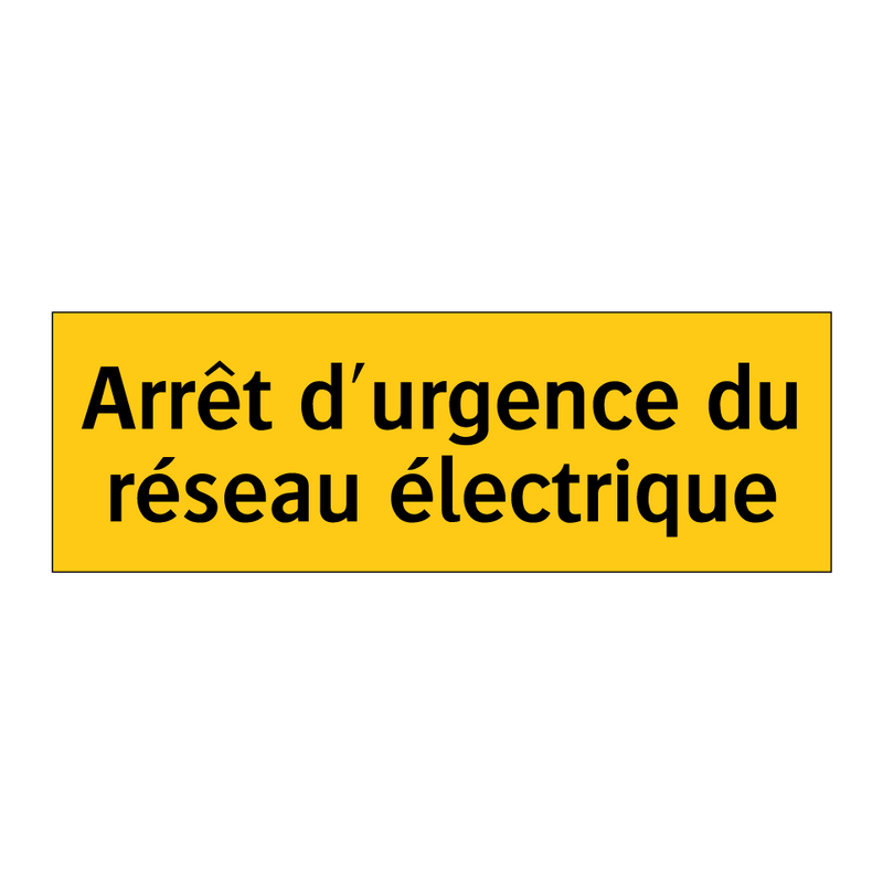 Arrêt d'urgence du réseau électrique