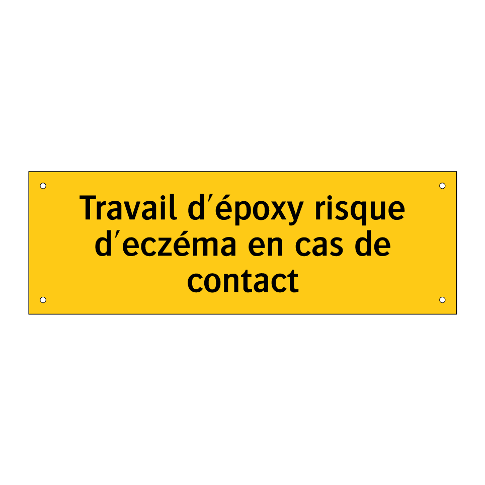 Travail d'époxy risque d'eczéma en cas de contact