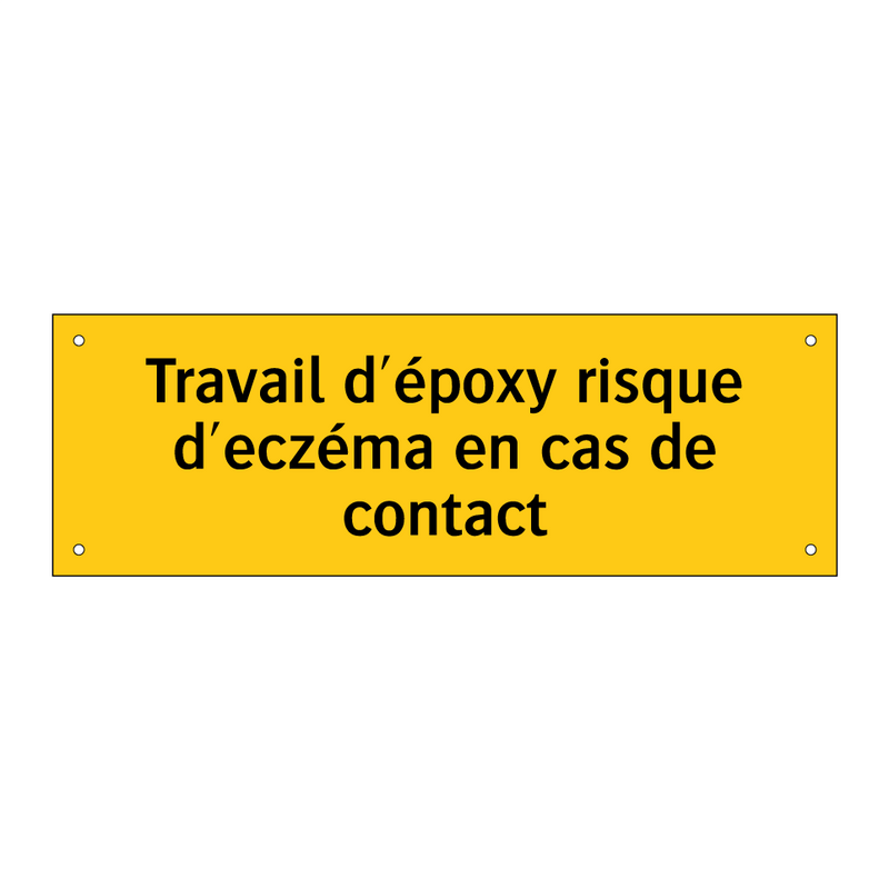 Travail d'époxy risque d'eczéma en cas de contact