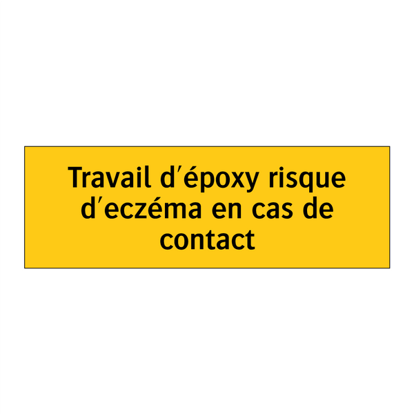 Travail d'époxy risque d'eczéma en cas de contact