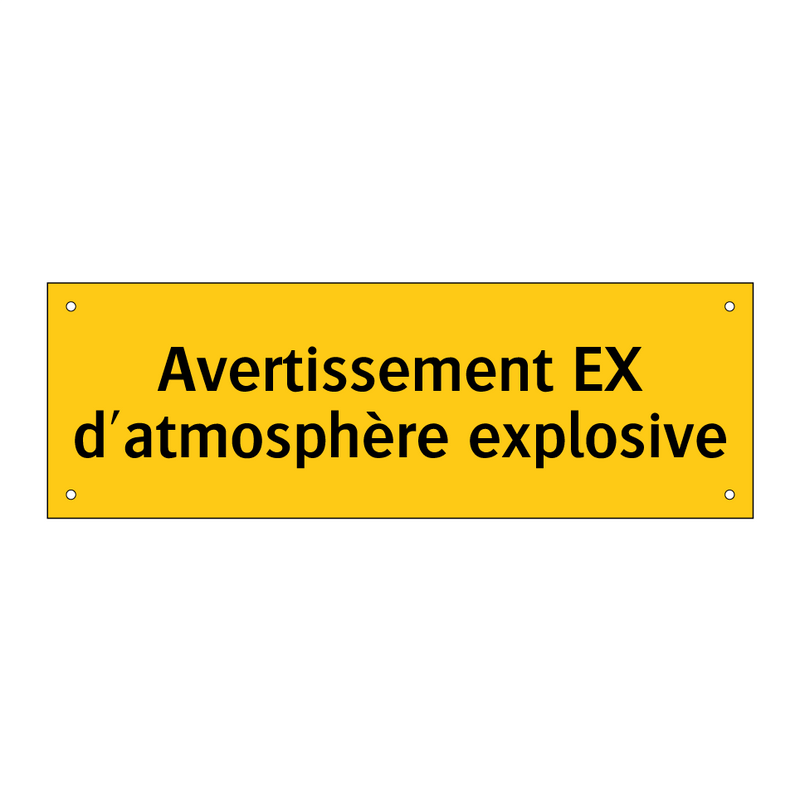 Avertissement EX d'atmosphère explosive