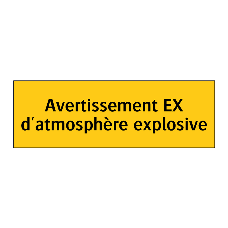 Avertissement EX d'atmosphère explosive