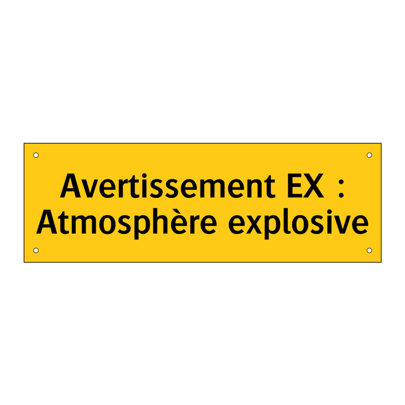 Avertissement EX : Atmosphère explosive