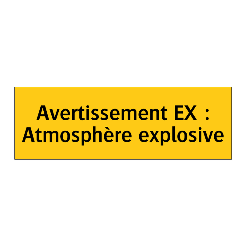 Avertissement EX : Atmosphère explosive