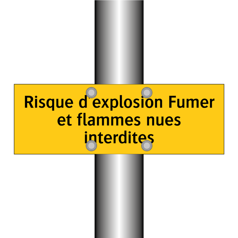 Risque d'explosion Fumer et flammes nues interdites