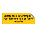 Substances inflammables Feu, flamme nue et fumer interdits