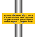 Système d'extinction au gaz En cas d'alarme incendie ou de libération de gaz extincteur, quittez la pièce immédiatement ! Danger de mort !