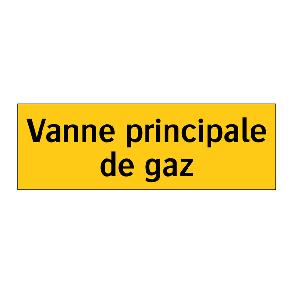Vanne principale de gaz
