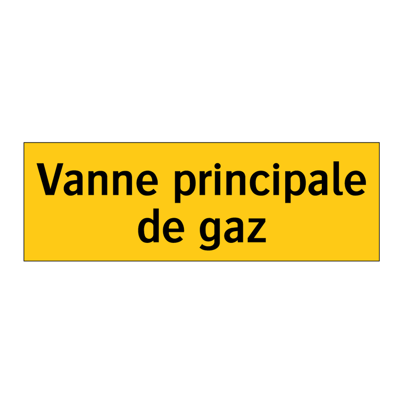 Vanne principale de gaz