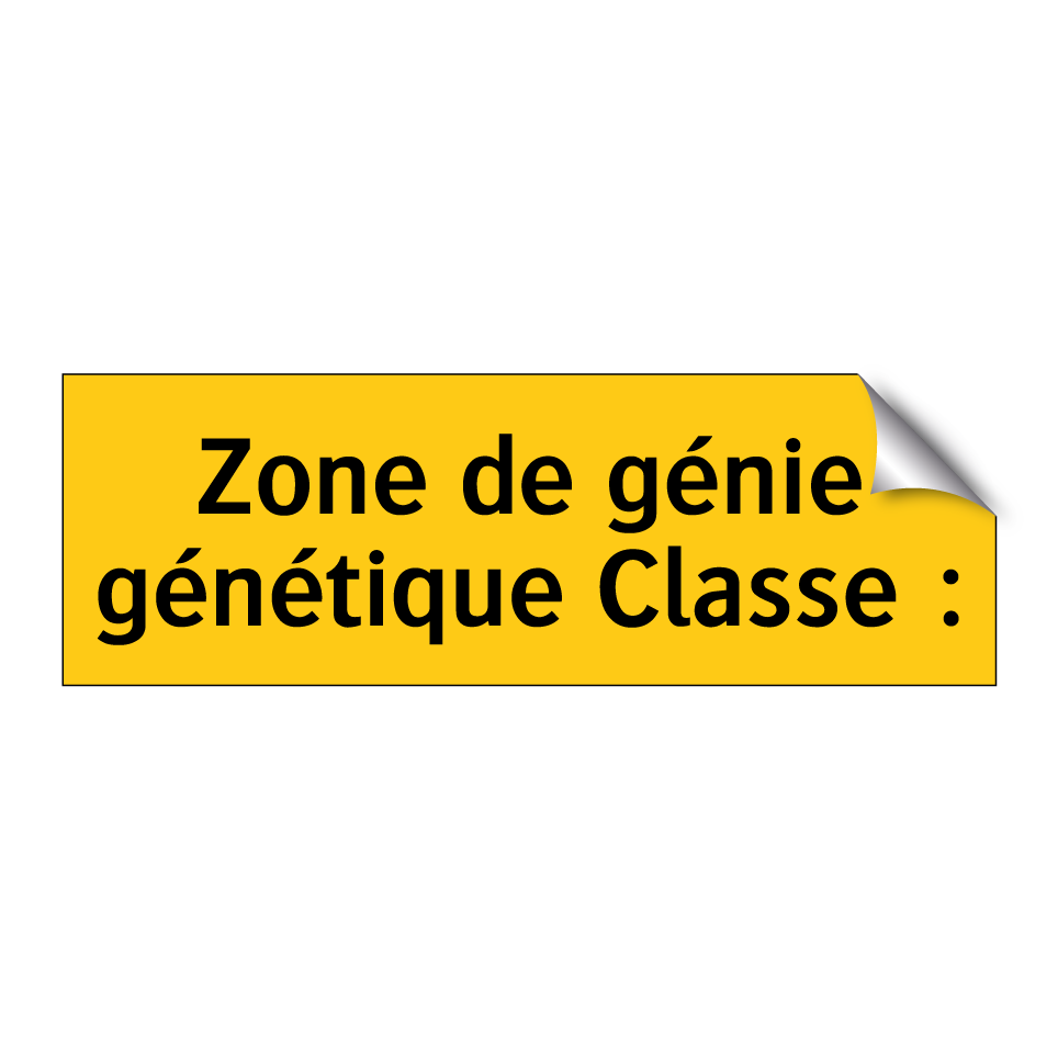Zone de génie génétique Classe :