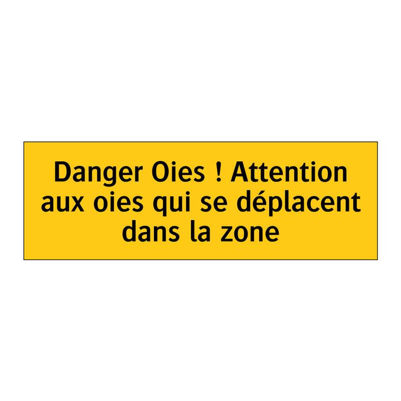 Danger Oies ! Attention aux oies qui se déplacent dans la zone