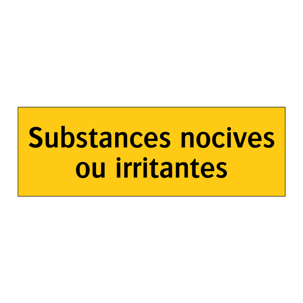 Substances nocives ou irritantes