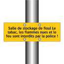 Salle de stockage de fioul Le tabac, les flammes nues et le feu sont interdits par la police !