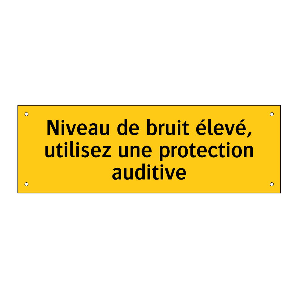 Niveau de bruit élevé, utilisez une protection auditive