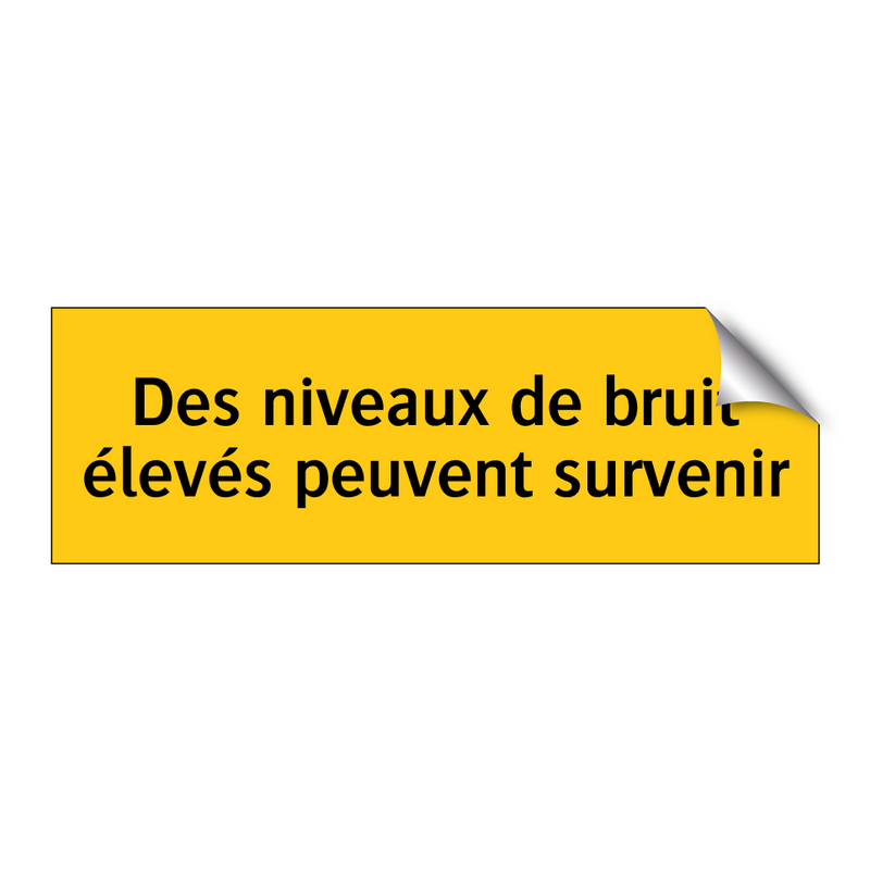 Des niveaux de bruit élevés peuvent survenir