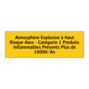 Atmosphère Explosive à Haut Risque Atex - Catégorie 1 Produits Inflammables Présents Plus de 1000H/An