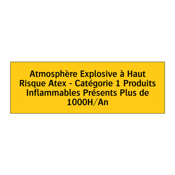 Atmosphère Explosive à Haut Risque Atex - Catégorie 1 Produits Inflammables Présents Plus de 1000H/An