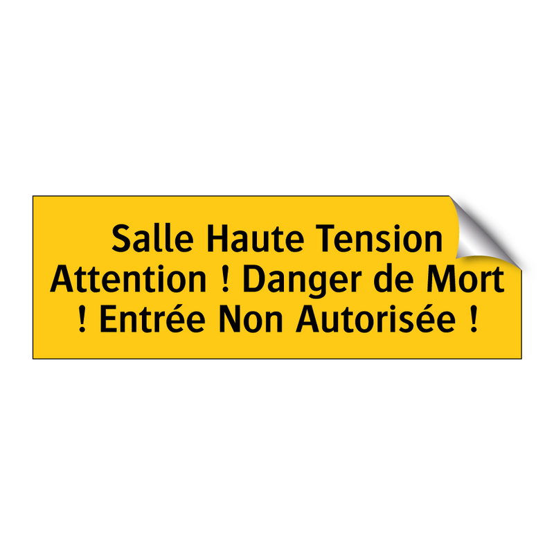 Salle Haute Tension Attention ! Danger de Mort ! Entrée Non Autorisée !