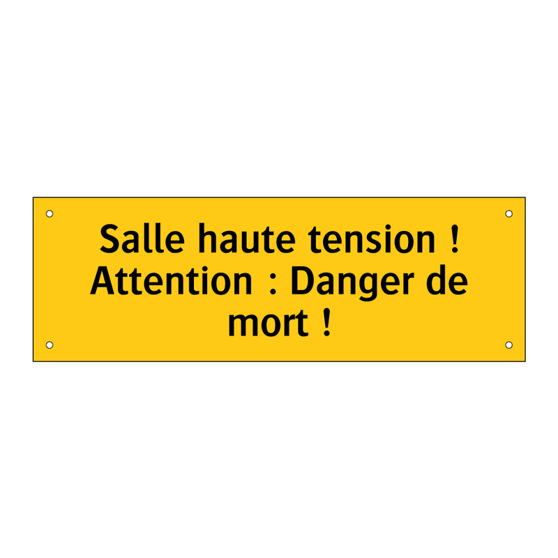 Salle haute tension ! Attention : Danger de mort !
