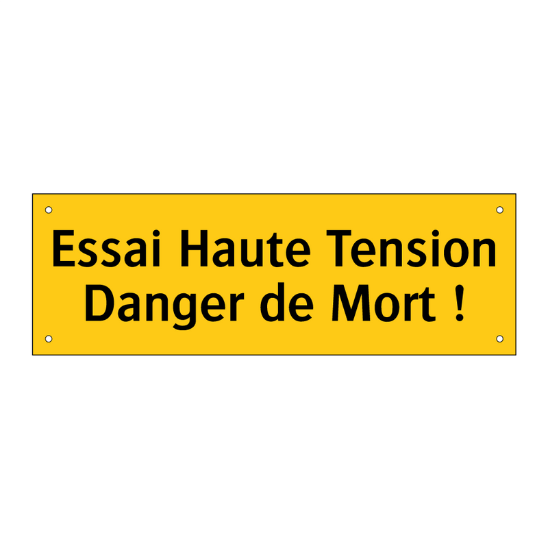 Essai Haute Tension Danger de Mort !