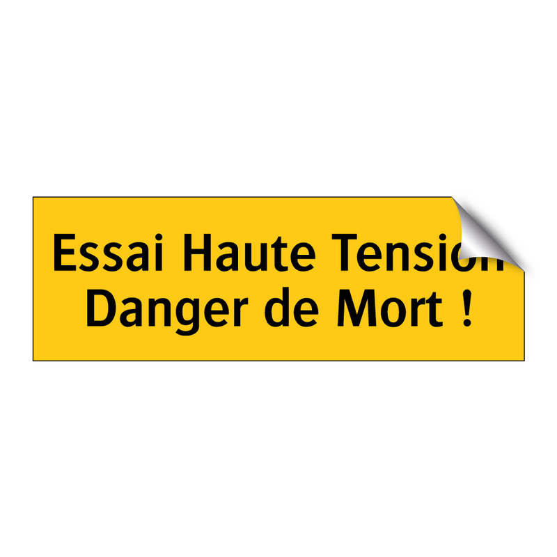 Essai Haute Tension Danger de Mort !