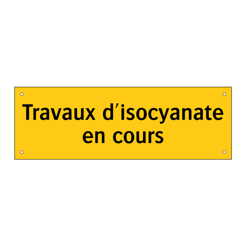 Travaux d'isocyanate en cours