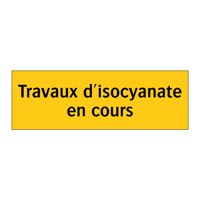 Travaux d'isocyanate en cours