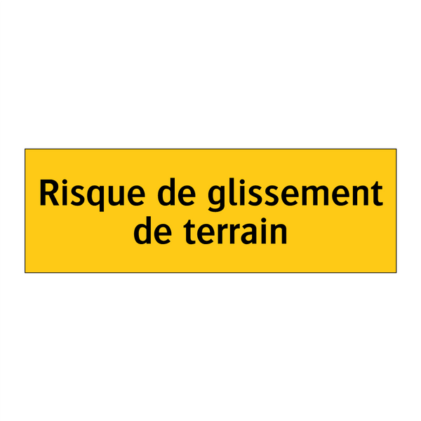 Risque de glissement de terrain