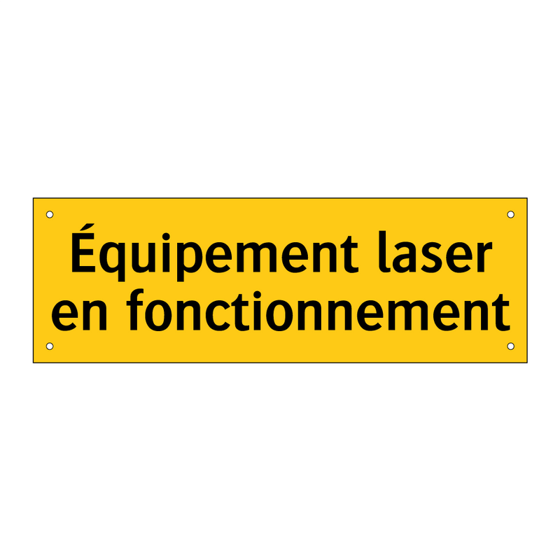 Équipement laser en fonctionnement